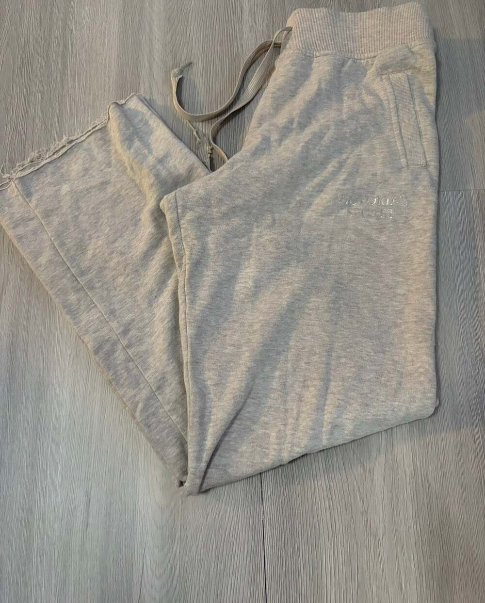 Victoria's Secret Grey Raw Hem Wide Leg Sweatpants Size XS